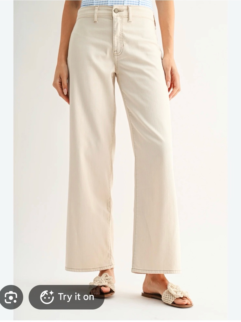 JBD Wide Leg Jeans in Cream
